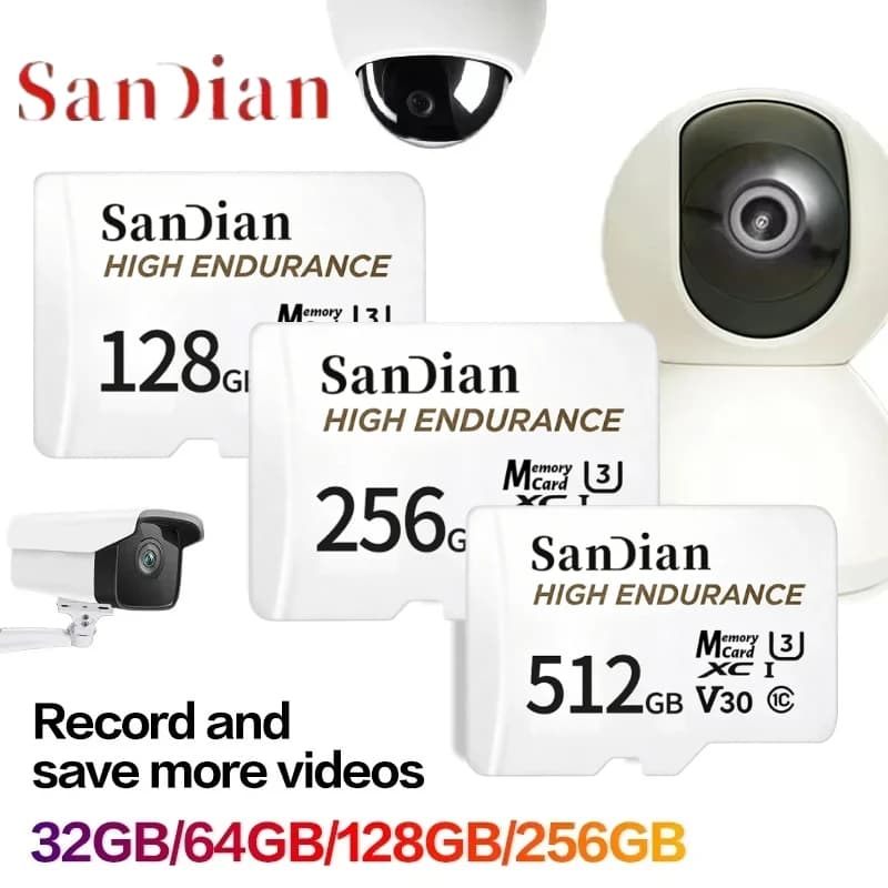 Scheda di memoria micro TF SD ad alta resistenza V30 U3 C10 professionale per dash cam o monitoraggio domestico 128GB