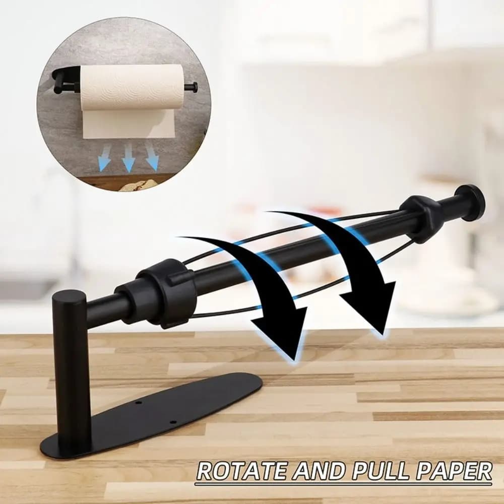 Portarotolo in Acciaio Inox con Montaggio Adesivo Senza Foratura, Porta Carta Igienica da Parete, Portaoggetti Senza Fori per Cucina