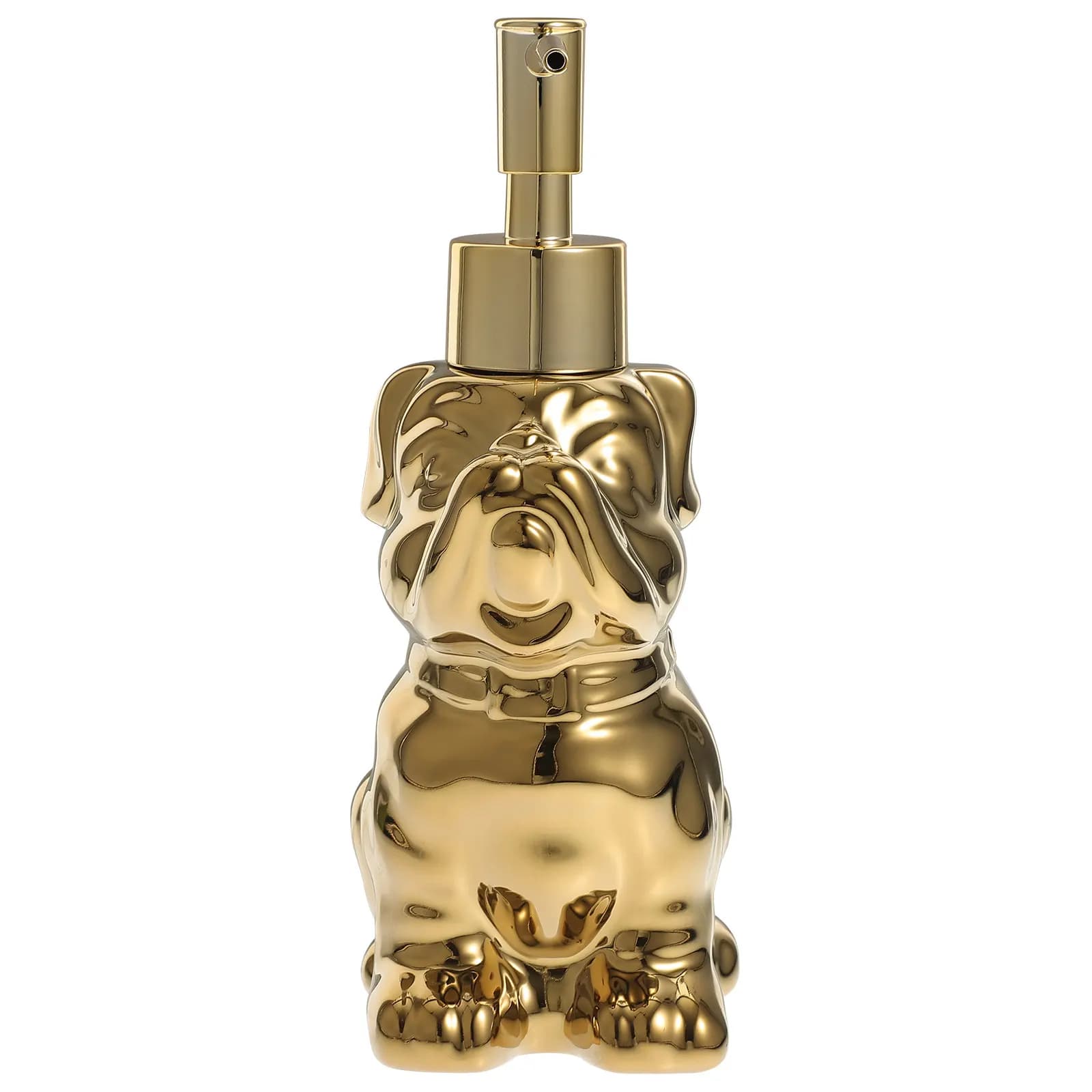 Dispenser di lozione in ceramica a forma di cane, portatile, per uso in viaggio, a prova di perdite, ricaricabile, con pompa per sapone, per bagno, shampoo, balsamo