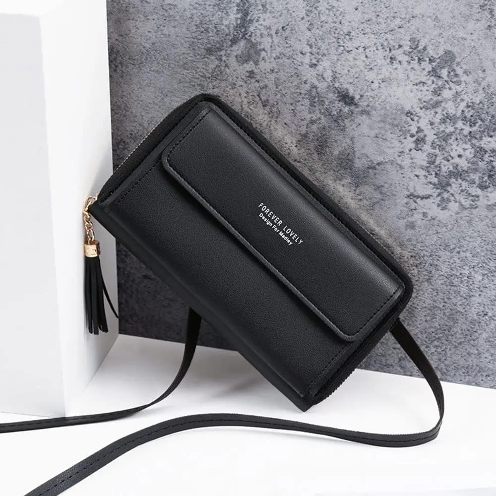 Borsa a tracolla moda donna borse nappa portafoglio lungo borsa per cellulare borsa a tracolla multifunzione porta carte di credito piccolo