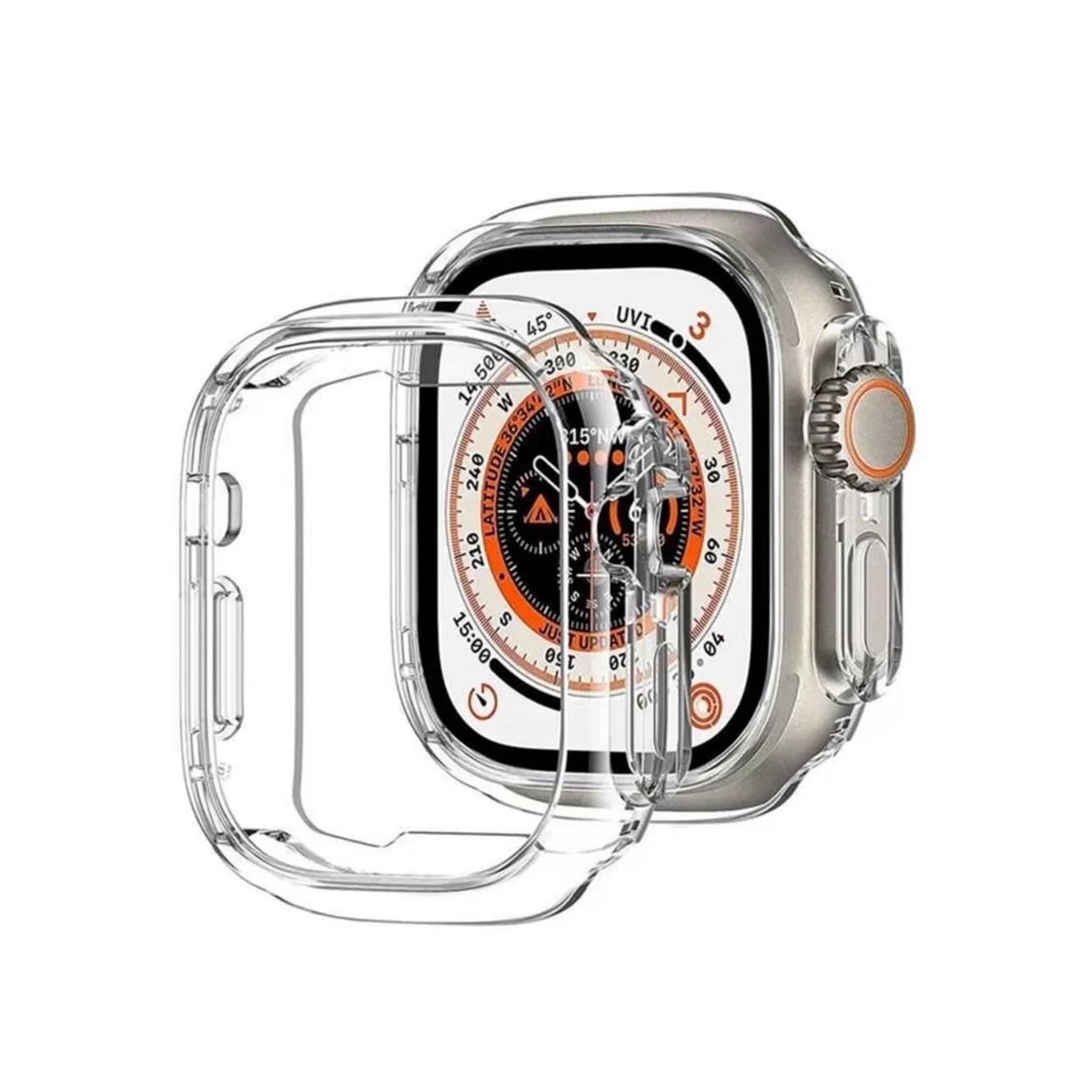Custodia in TPU per Apple Watch Ultra2 49mm Paraurti SENZA protezione schermo Cornice protettiva trasparente per iWatch 9 8 7 45mm 41mm