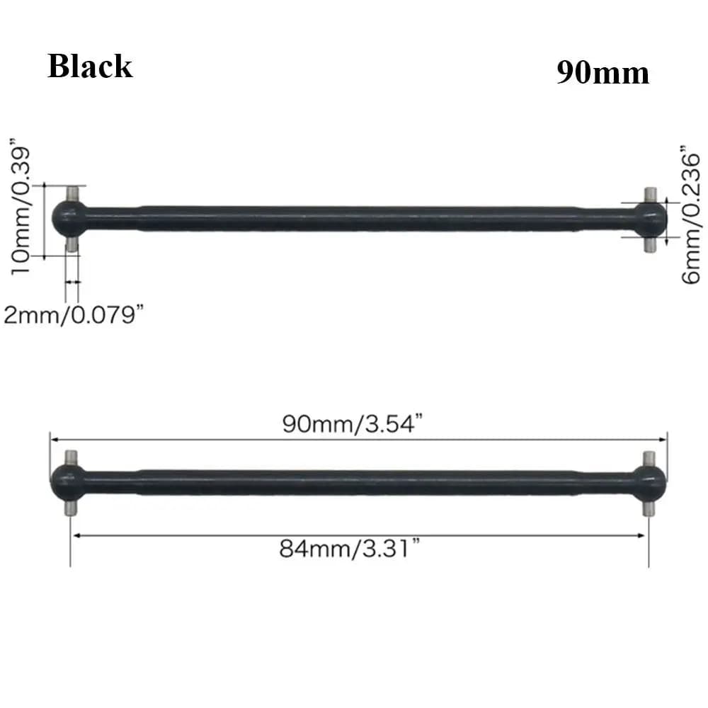 Albero di trasmissione Dogbone in acciaio da 84mm, 87mm, 89.5mm, lunghezza totale 61mm per auto RC HSP Unlimited