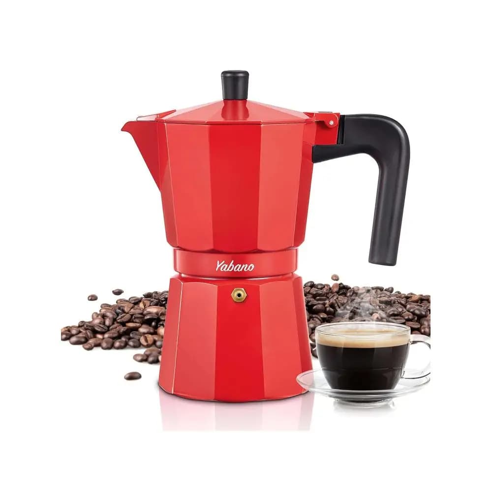 Caffettiera Espresso da Fornello Yabano, Moka Italiana per Caffè Espresso per Fornelli a Gas o Elettrici in Ceramica, Macchina da Caffè Italiana per