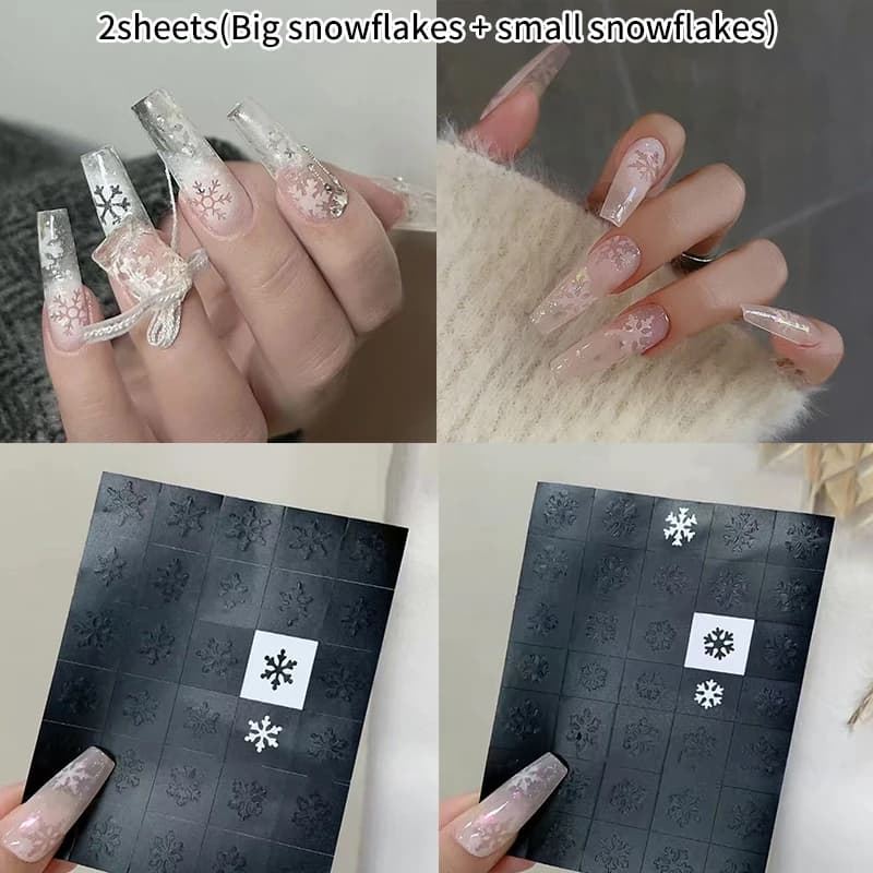 Stencil for aerograph for nail art from 2 sheets for nails Snowflakes Model for tattoo of nails reusable cable Supply for manicure for salon