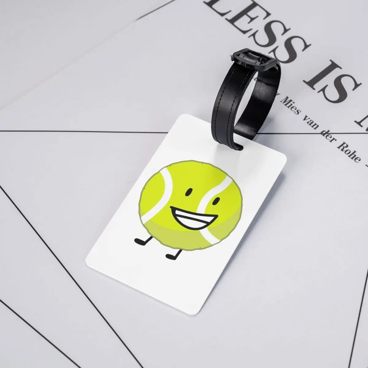 Etichette per Valigie a Forma di Palla da Tennis Bfb, Accessori per Bagagli da Viaggio, Porta Etichette con Spazio per Nome e Indirizzo
