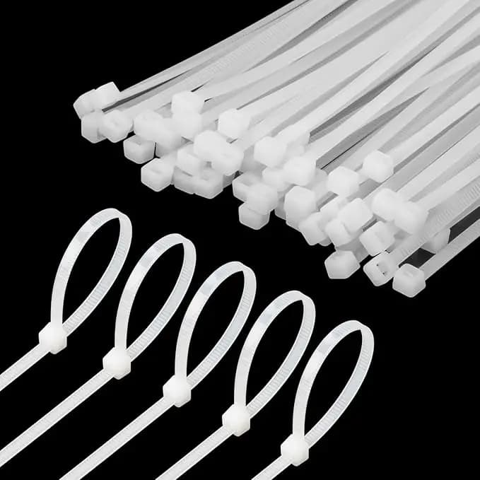 Fascette stringicavo bianche da 8 pollici - Fascette stringicavo piccole e medie, in nylon resistente ai raggi UV per uso interno ed esterno *200