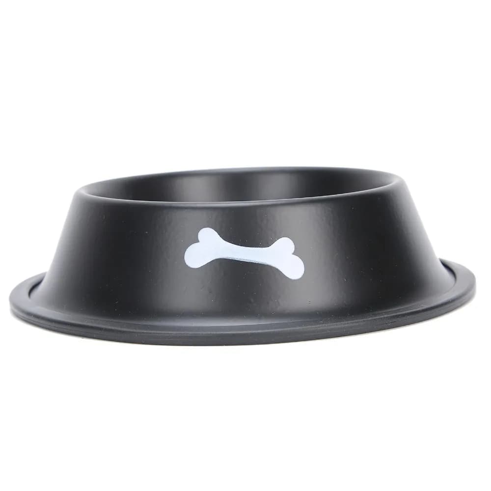 Easy Clean Paint Coated Pet Bowl Bone Print Drop Tough Cat Water Bowl Anti Slip Smooth Polished Dog Food Bowl Pet Water Drinking