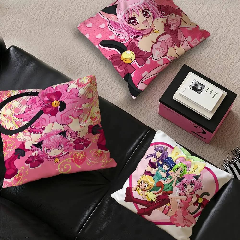 Tokyo Mew Mew Anime Pillow Gift Home Office Decoration Bedroom Sofa Car Cushion Cover case 45x45