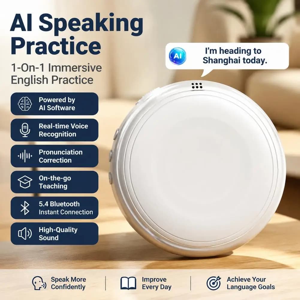 AI Smart Translator Wearable Real Time 133 Languages Spoken Tutor Learning Companion Voice Translation Speaker Travel