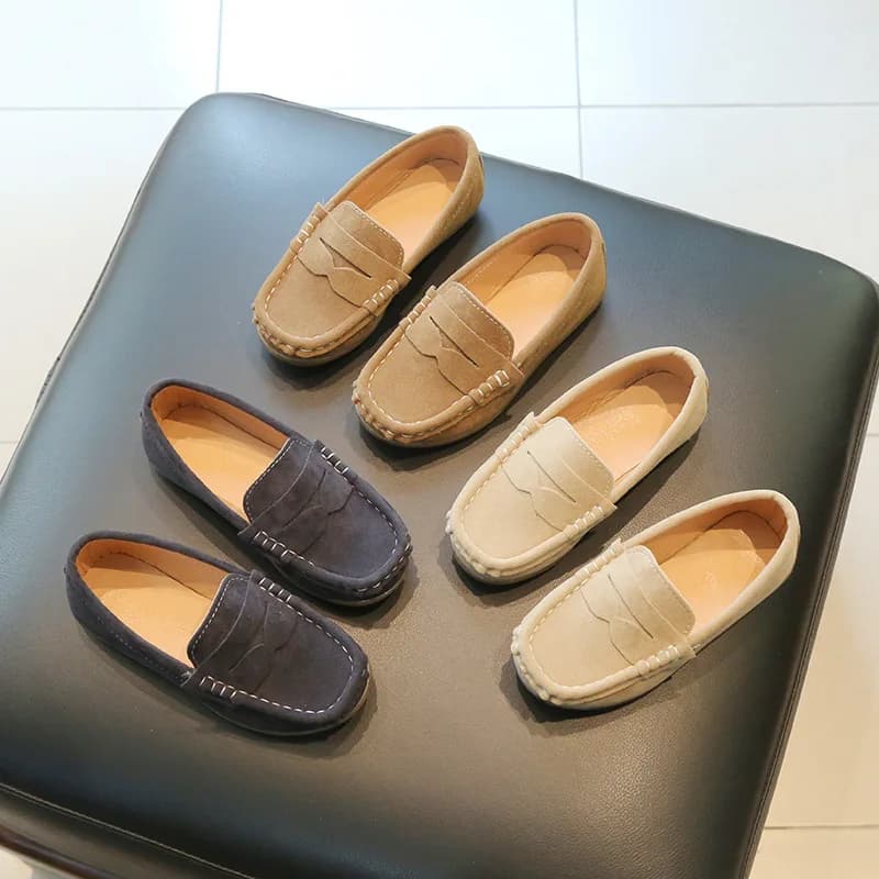 Flats for Kids Shoes Casual Leather Suede Spring Autumn New Solid Slip on Kids Shoes Moccasins for Kids Girls Dress Party Shoes da