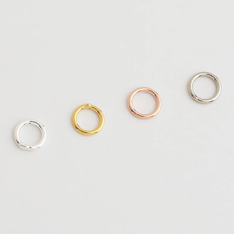 5 pz/lotto 925 Sterling Silver Rotondo Anelli di Salto Connettori 3/4/5/6/7mm Argento Aperto/Chiudi Catenacci Anello Ganci Accessori Gioielli FAI DA TE