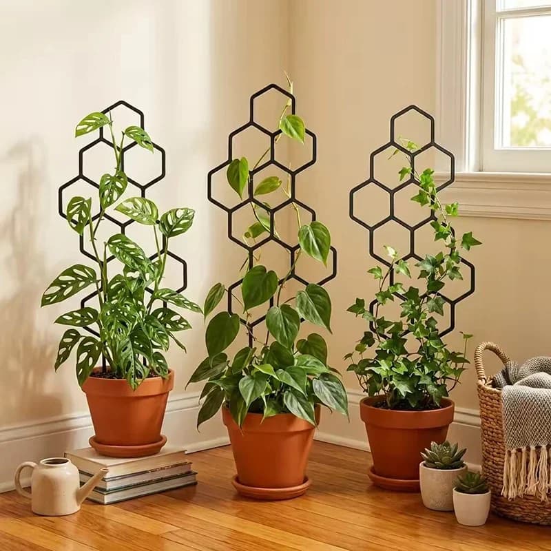 2/4pcs Honeycomb Design Plant Trellis Plastic Support for Potted Vines and Flowers Indoor Outdoor Garden Climbing Frame