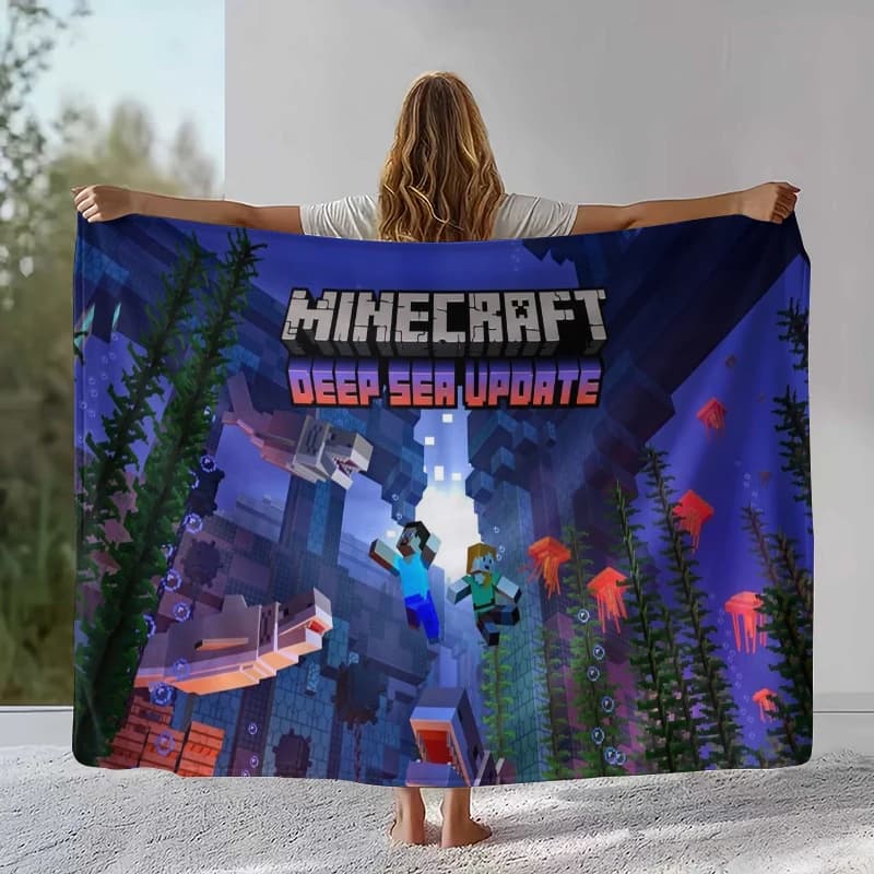 Coperta in flanella classica con pixel di M-Minecraft, coperta in peluche ultra morbida e calda per la casa, la camera da letto, il divano, il picnic, il campeggio