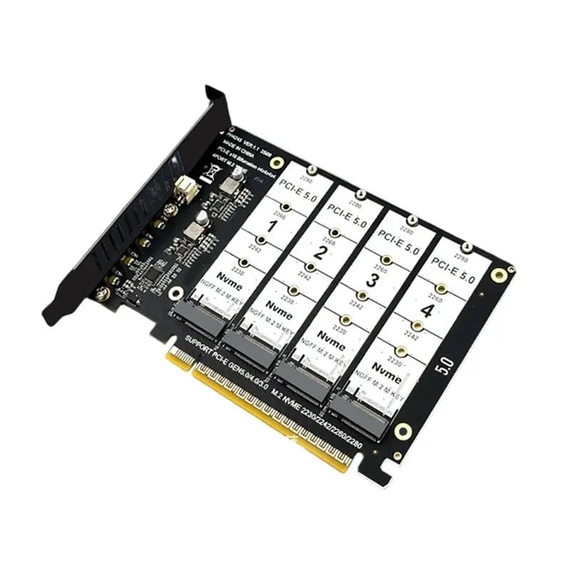 【Caccia di prezzo! !】Pcie X16 a 4 porte Nvme SSD Scheda di espansione M. 2 2280 Adattatore Scheda controller convertitore disco rigido a stato solido
