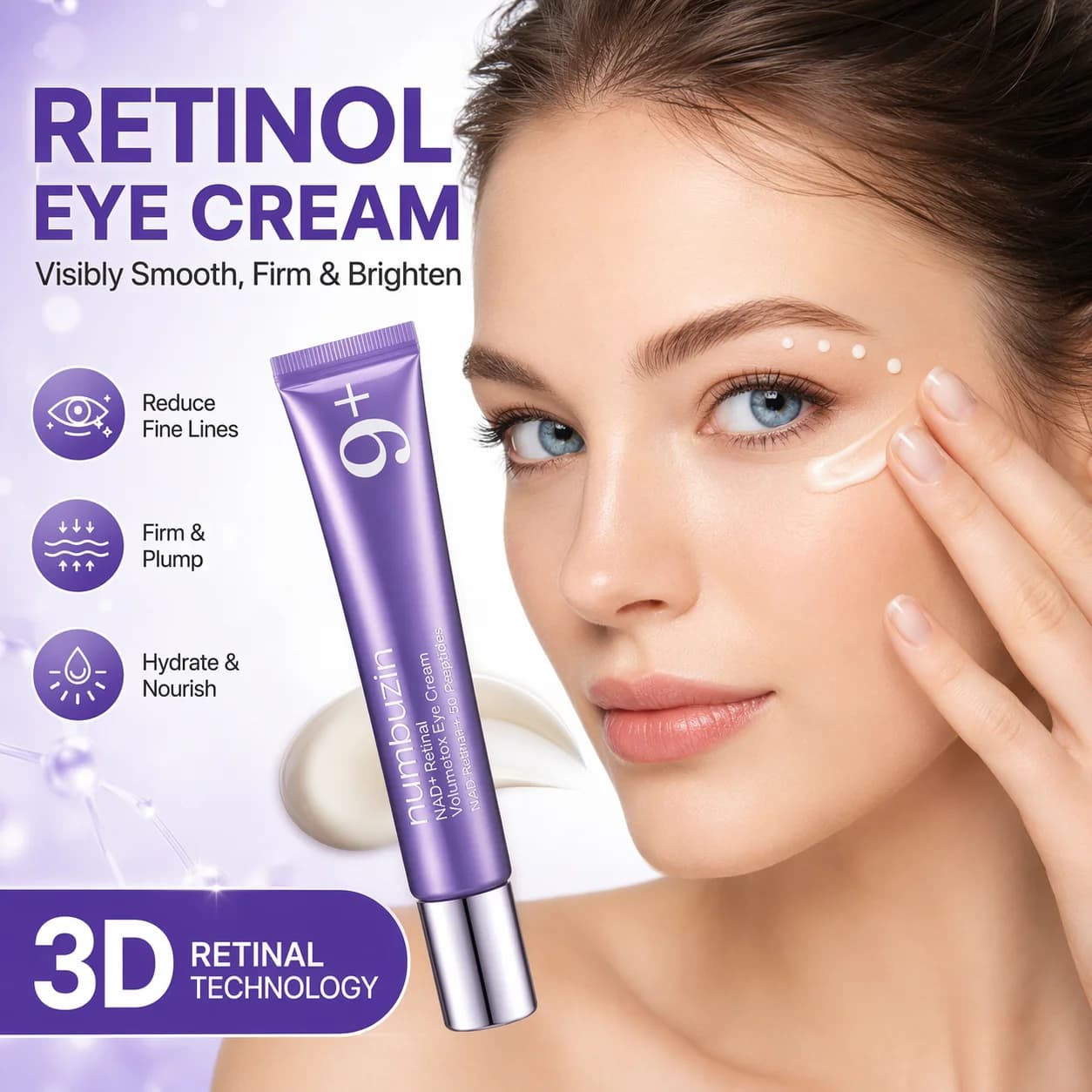 New Advanced Retinol Plumping Eye Cream Anti Aging Firming Lifting Fine Lines Wrinkles Dark Circles Spots Gentle Cream