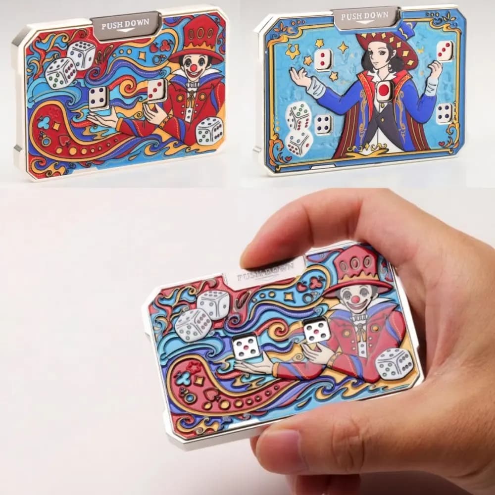 Spinner Rotante a Tema Dadi in Metallo, Giocattolo Antistress EDC per Ufficio, Gioco da Tavolo Portatile