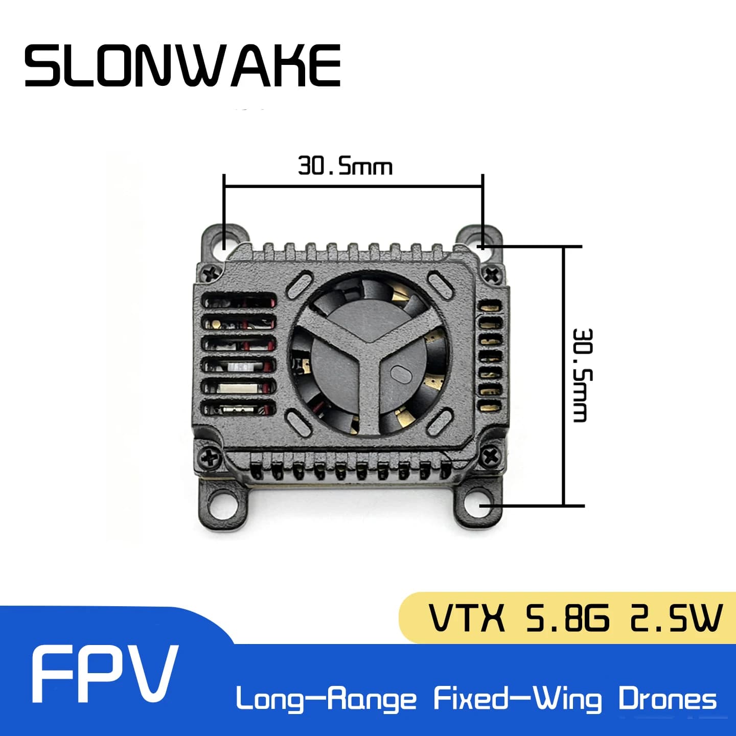 SLONWAKE 5.8G 48CH FPV Transmitter PitMode 25mW/200mW/1000mW /2500mW7-28V Adjustable VTX launcher for RC FPV Racing Drone