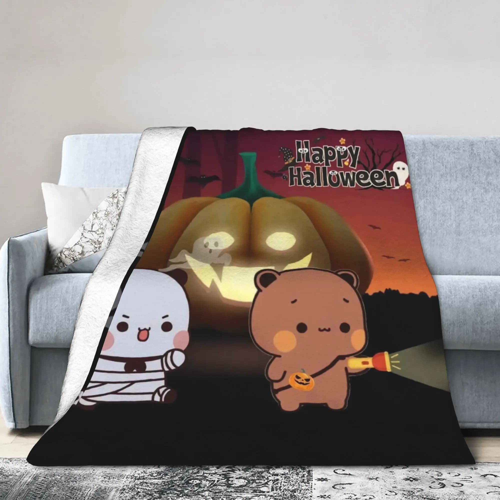 Bubu & Dudu Halloween Super soft blankets Children's plush cover Outdoor flannel sofa bed