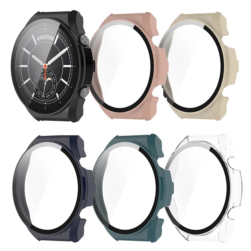 Custodia protettiva per PC + vetro per Xiaomi Watch S1 Protezione per schermo intero Shell Frame Cover