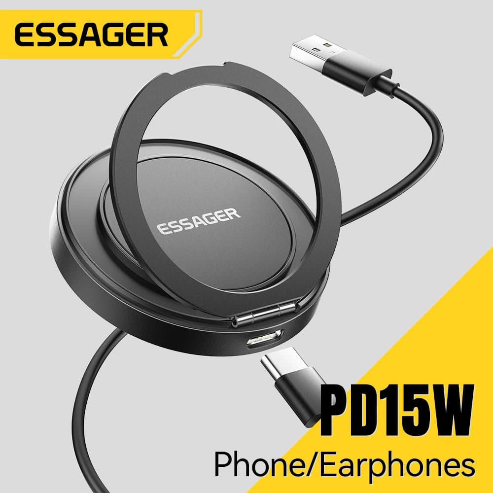 Essager 15W Magnetic Wireless Charger with Cable for iPhone 14 13 12 Pro Max Quick Wireless Charging for Samsung Xiaomi Headphones