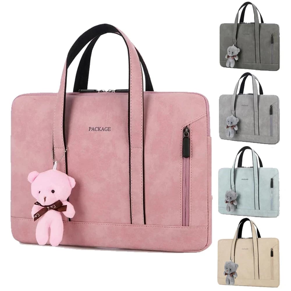 Borsa per laptop 13 14 15 Borsa da 15.6 pollici Borsa per notebook da donna per MacBook Pro Air 13 Custodia Xiaomi Asus Borsa per computer di lusso in pelle PU
