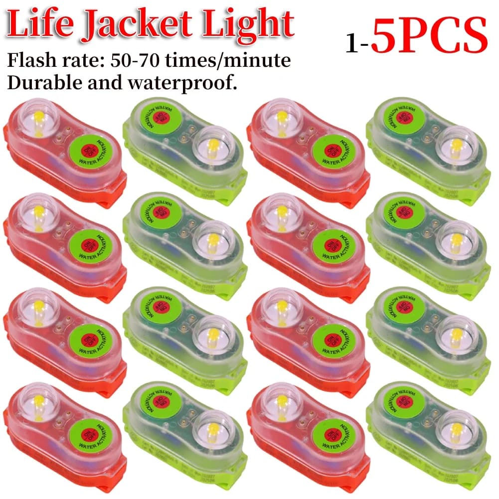 Luce del giubbotto di salvataggio a LED luce di localizzazione personale di sicurezza attivata dall'acqua lampada di avvertimento salvavita impermeabile per il nuoto pesca in mare