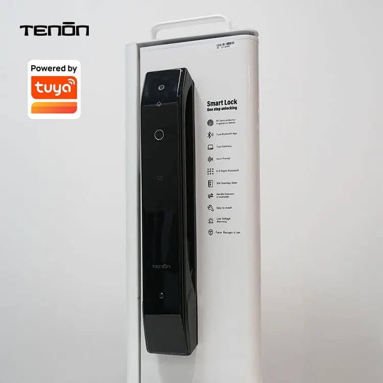 Tenon A7F Smart Serratura per porta in legno Password digitale push-pull senza chiave RFID NFC Telecamera per porta con impronte digitali in alluminio Tuya Wifi per legno