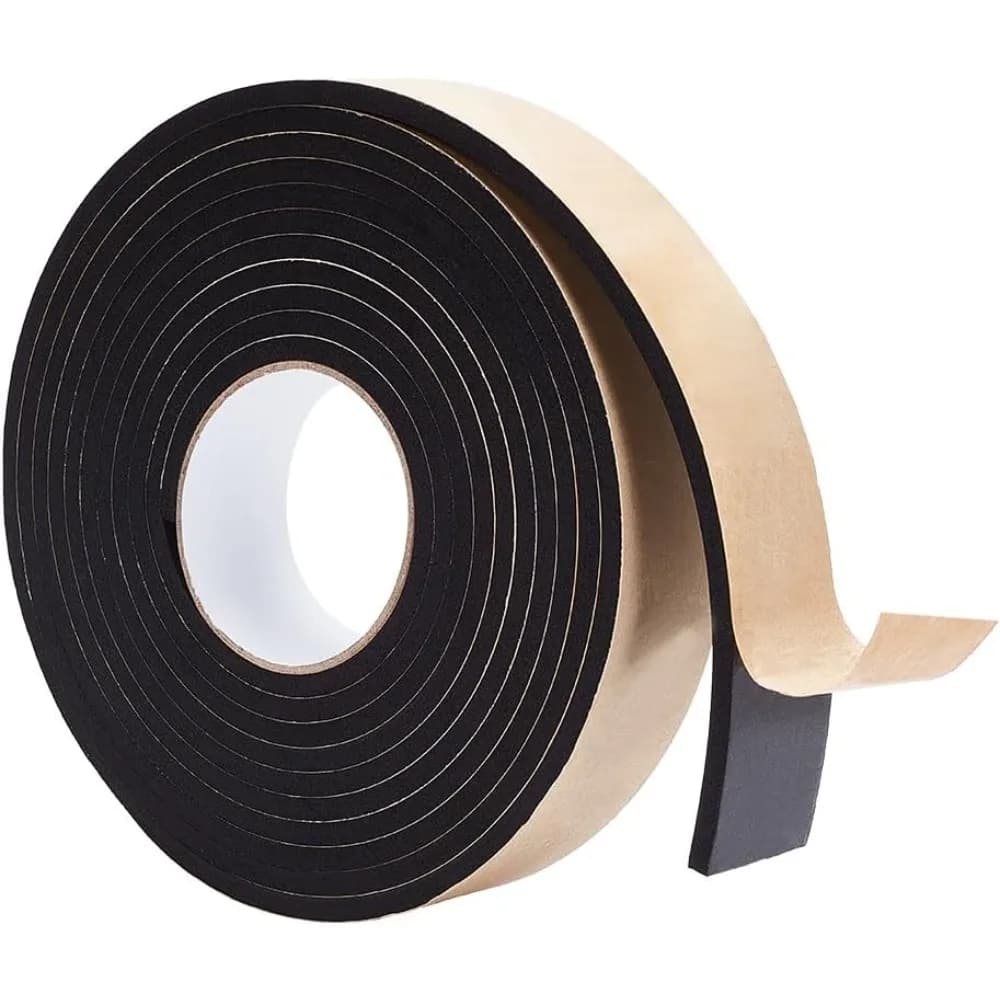 Nastro Adesivo in Schiuma EVA Ultra Resistente per Porte e Finestre, Guarnizione Antiurto e Impermeabile, Nero 4.1x0.6cm 5m/rotolo