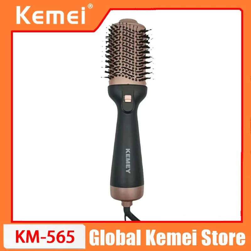 KEMEI KM-565 Ferro Arricciacapelli e Piastra Professional, Spazzola Termica Anti-Scottatura per Styling Capelli, Bacchetta Arricciacapelli