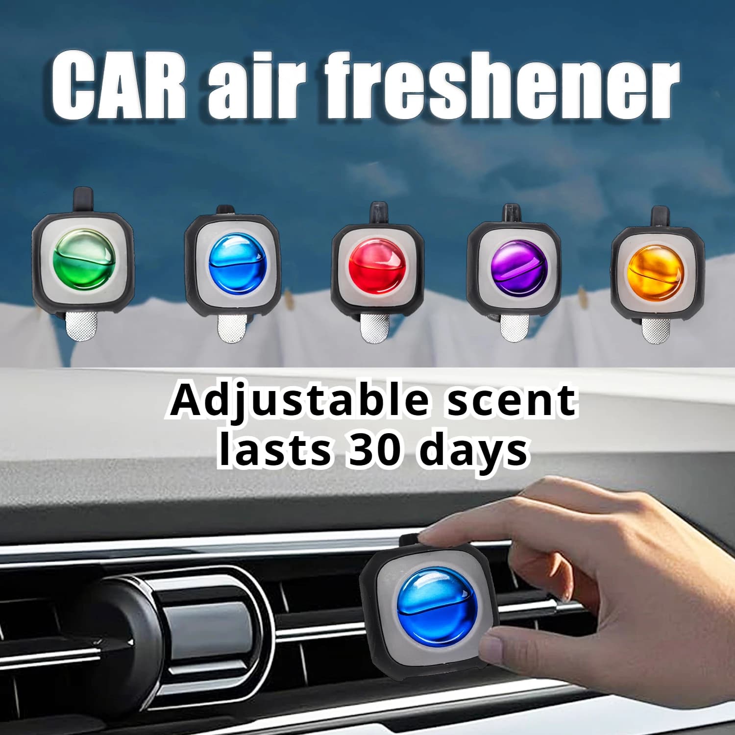 Car deodorant vent clip, up to 30 days, car deodorant remover deodorant