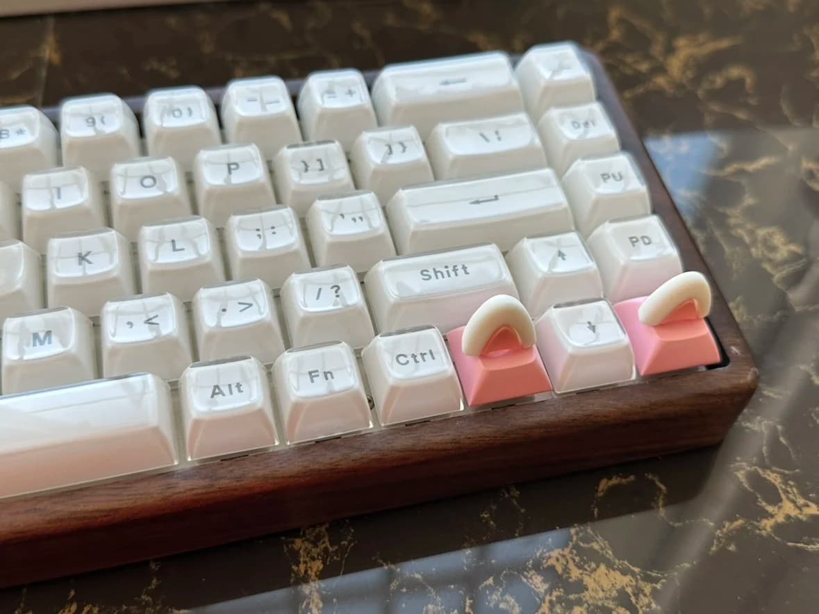 Cat Eye Rabbit Eyelet Keycap Pink Pretty Girl Mechanical Keyboard Cross Tree OEM Original Height
