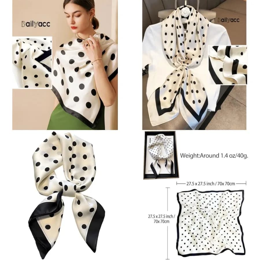 Dailyacc Hair Bandanas Scarf For Women Lightweight Fashion Neck Silk Satin Head Scarves For Sleeping Handbags Scarf