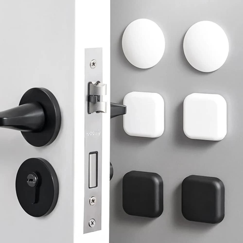 World in silicone Fermaporta Protezione da parete Ammortizzatore di sicurezza Maniglia per porta Paraurti Protezioni da parete quadrate rotonde autoadesive