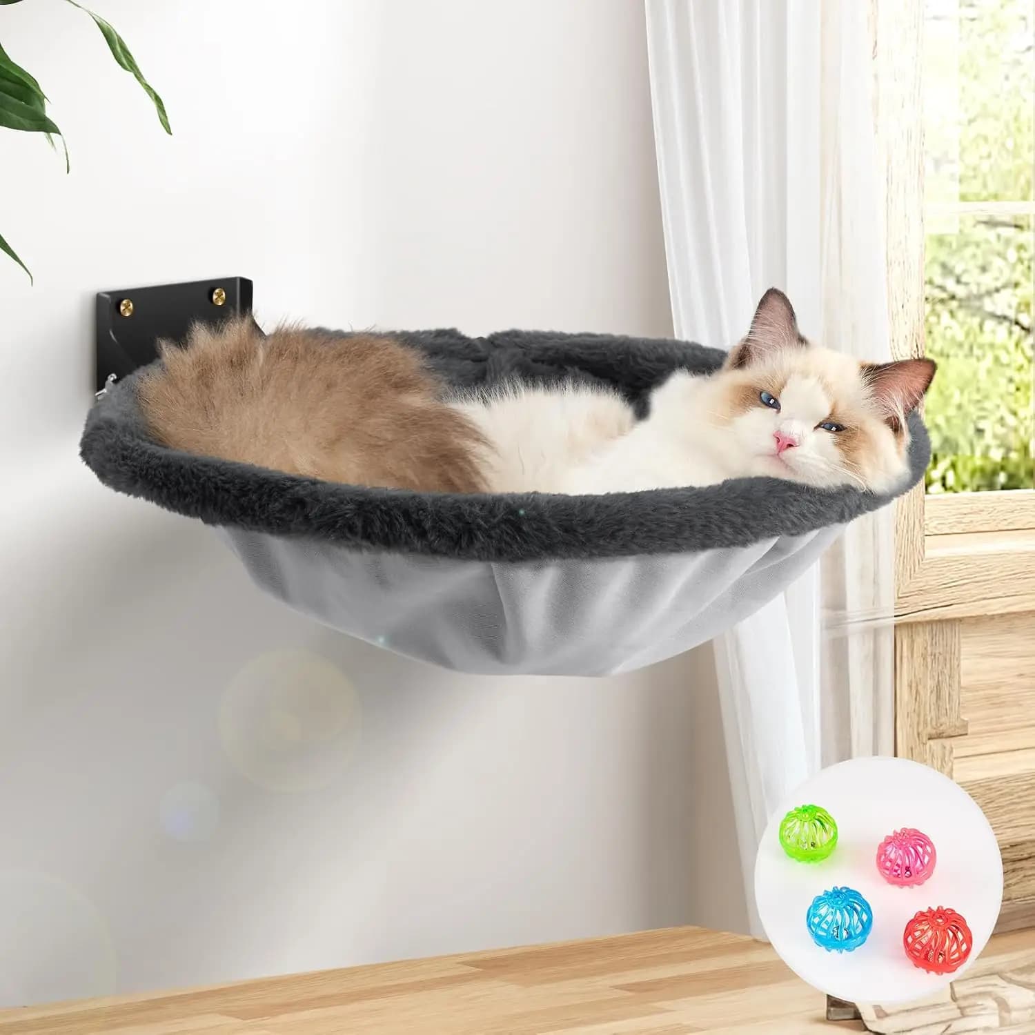 Amaca per Gatti da Parete, Letti per Gatti Pieghevoli e Stabili - Mensole da Parete Traspiranti per Gatti per Dormire, Giocare, Arrampicarsi e