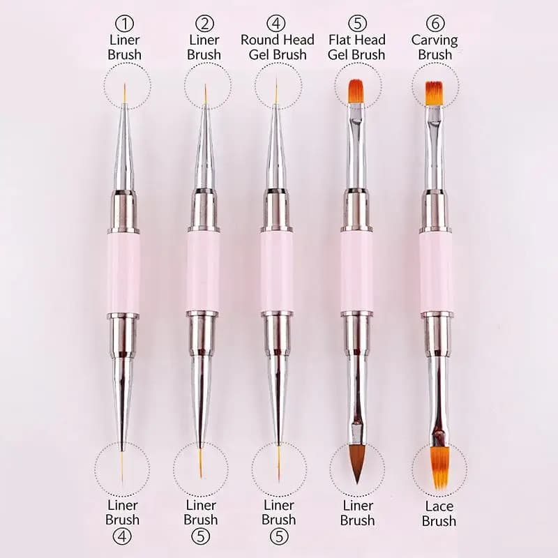 Pennello professionale per nail art, sottile, per decorazioni manicure, set di pennelli per unghie, pittura francese, gel UV, strumenti per decorazioni acriliche