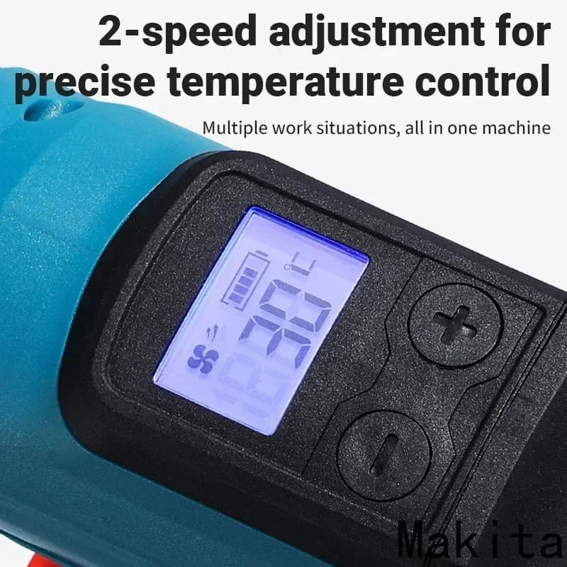 New Makita 18V Heat Gun with LED Display - 550°C Precise Temperature Control Cordless Hot Air Blower (Bare Tool)