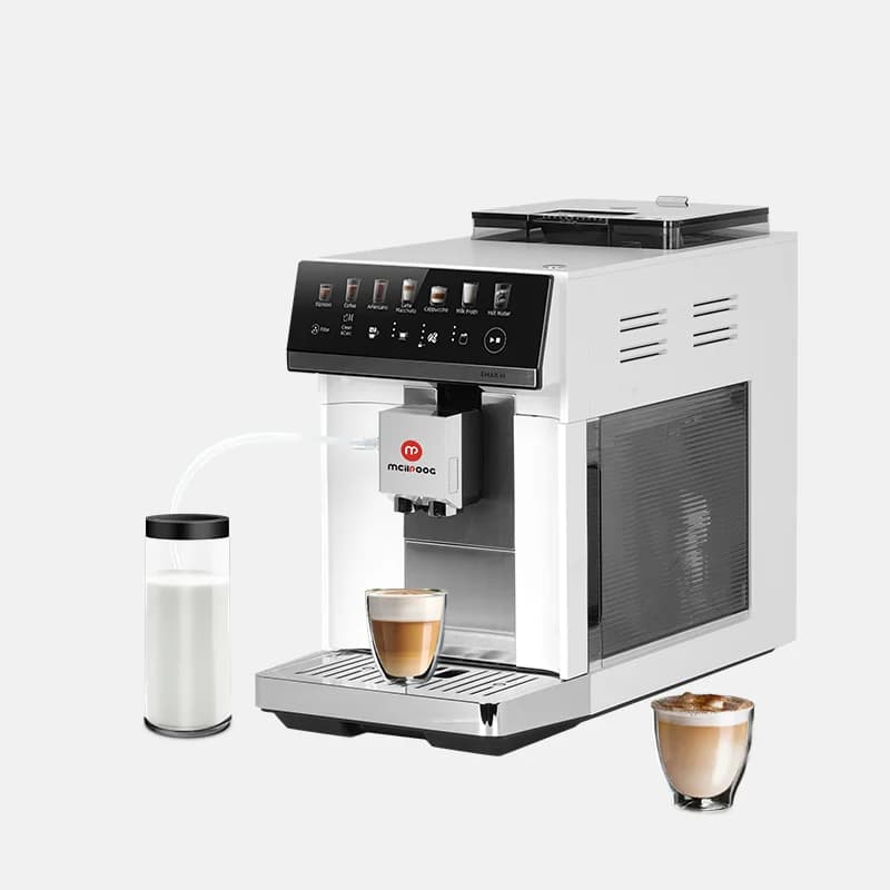 Macchina per caffè espresso automatica Mcilpoog M3, montalatte e serbatoio incorporati, 7 varietà di caffè, touchscreen