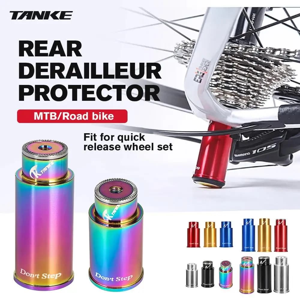 TANKE-Protezione per Trasmissione Posteriore Bicicletta, Supporto per Luce da Ciclismo su Strada, Accessori per Mountain Bike, Protezione per Deragliatore 48/60