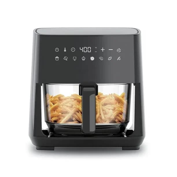 Multifunctional 5L Digital Air Fryer with Glass Bowl Visual Smart Adjustable Temperature Kitchen Appliance Electric Without Oil