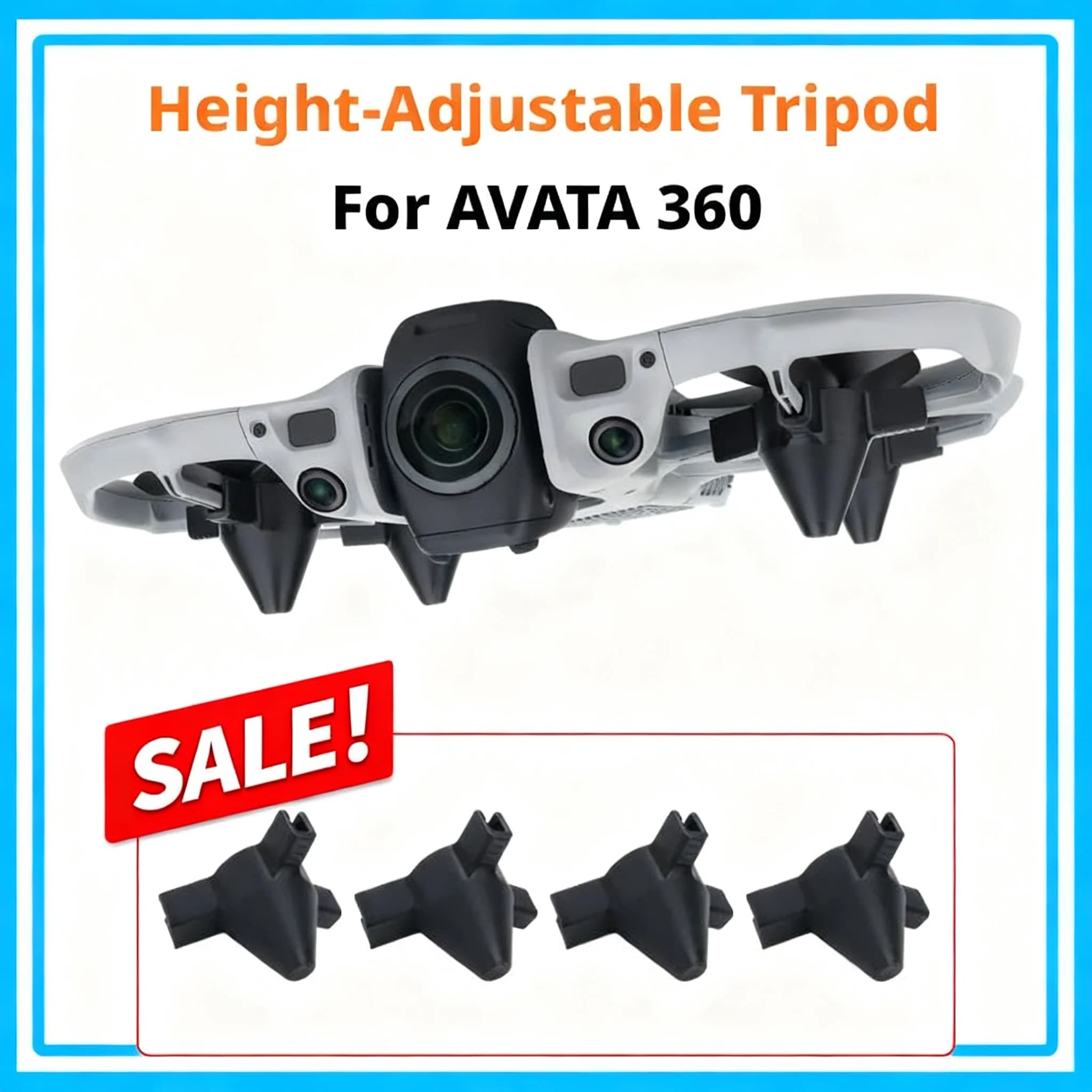 Per DJI AVATA 360: Rialzi per Carrello di Atterraggio Drone, 4 pz. Estensori Altezza 20mm, Leggeri e Stabili per Decollo/Atterraggio