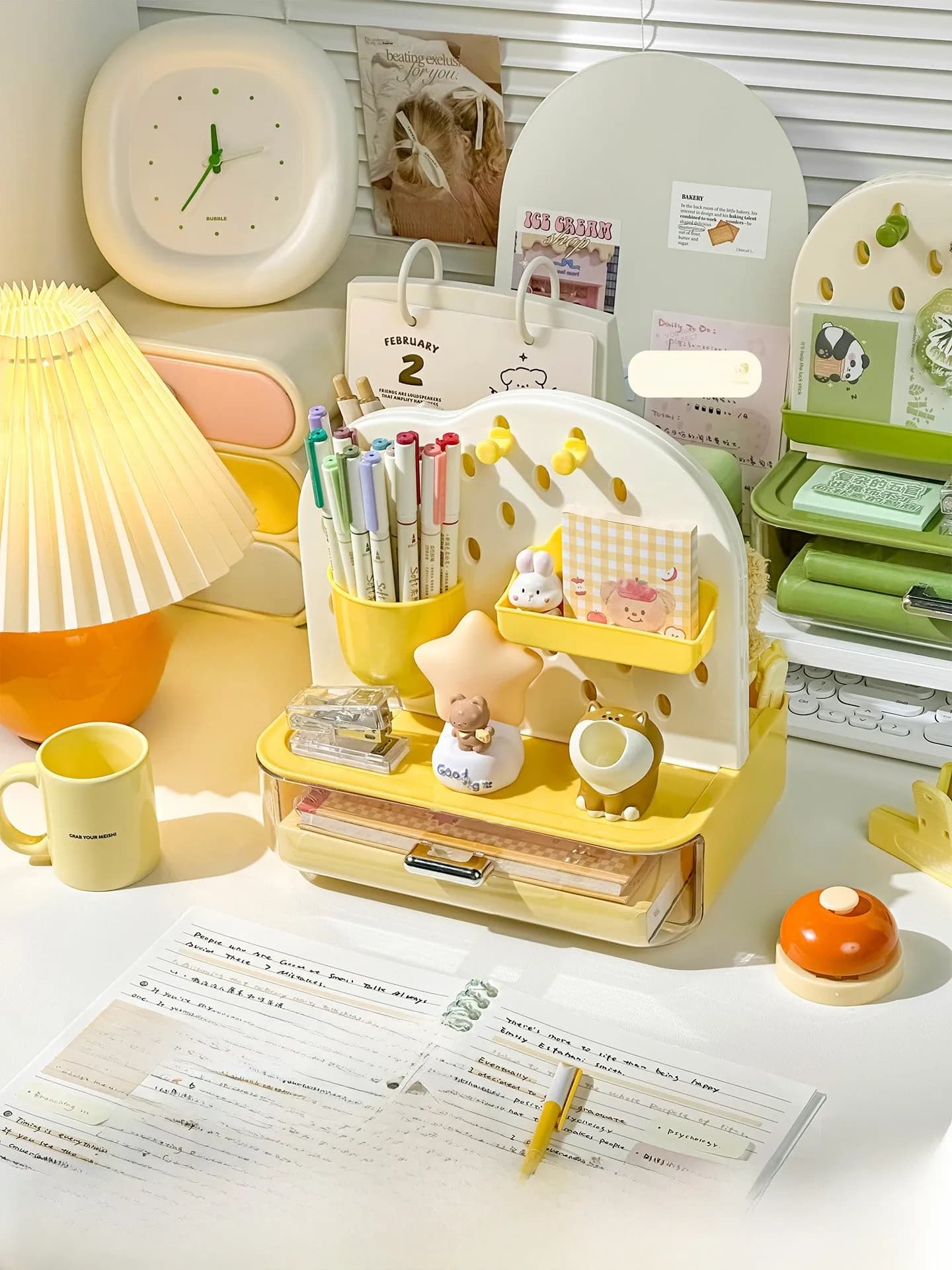 360 degree swivel desk box, jewelry organizer, cosmetics and various items, display.