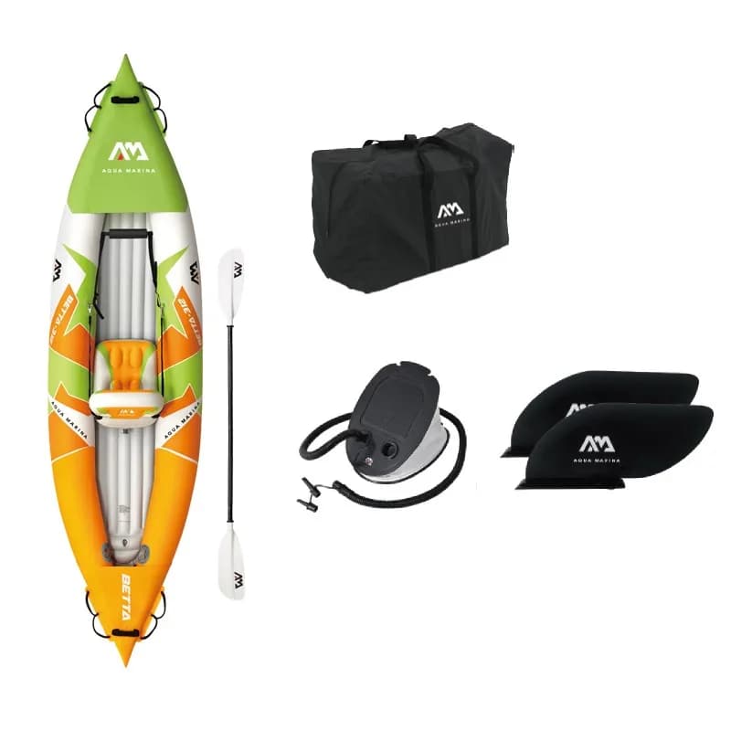 BETTA HM KO Gommone PVC Laminato Kayak Canoa Gommone Zattera Paddle in alluminio Pompa a pedale Sedile per la deriva Per la pesca