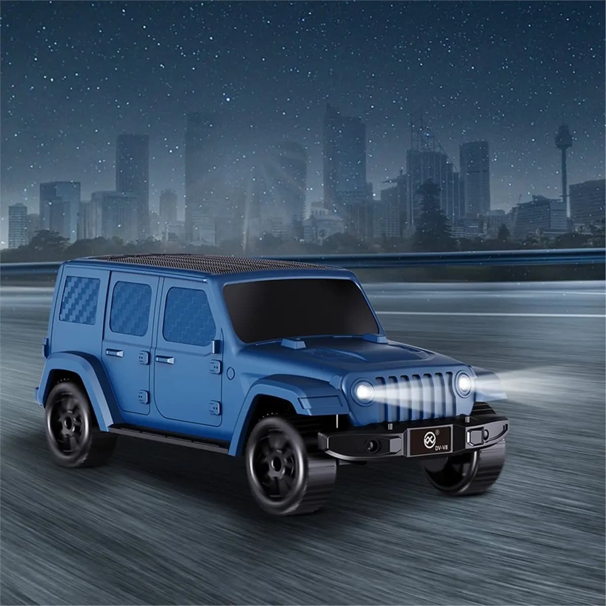 Ok modello di auto altoparlante wireless Bluetooth luci riproduzione flash scheda TF radio FM ornamento da tavolo regalo per ragazzi nero