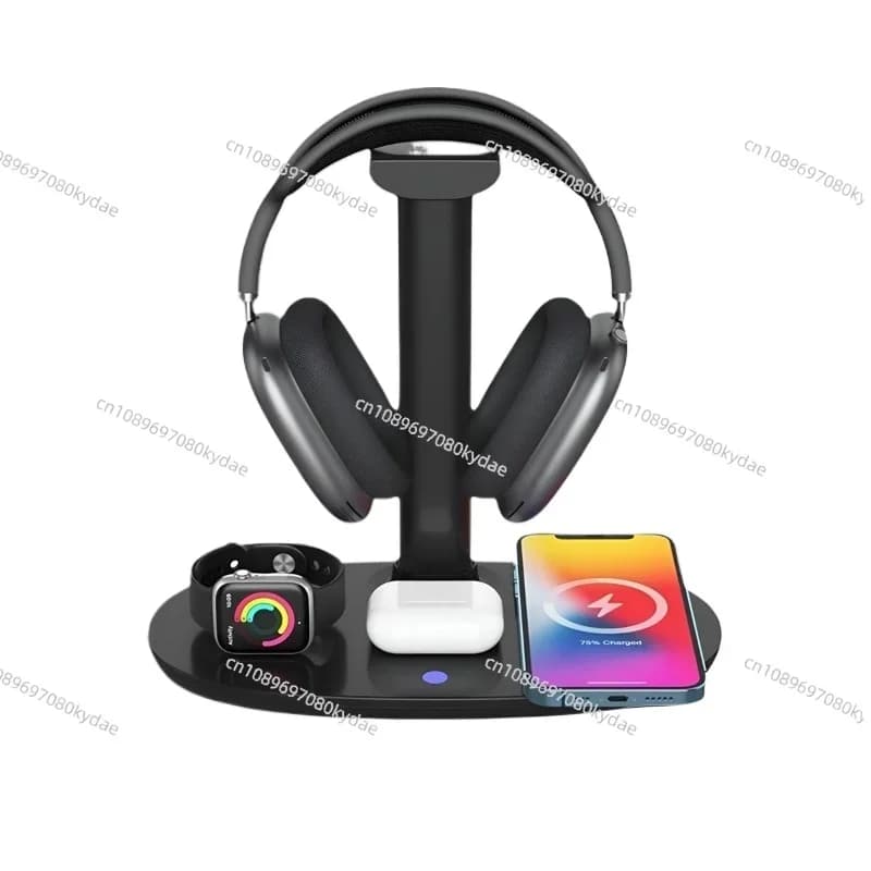 Stazione di ricarica wireless 4-in-1 con caricatore rapido triplo per cuffie e base multifunzione