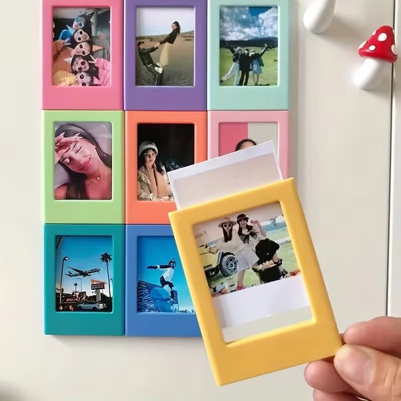 5/10Pcs Magnetic Photo Frames Fridge Magnets Fun Small Photo Frame For Mini Film Papers Home Office Ornaments Holiday Gift