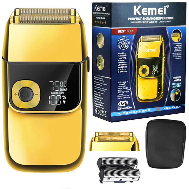 Kemei 2028 Barbiere Barba Professional Hair Razor For Men Electric Razor Rechargeable Electric Razor Heat Head Barbary Machine