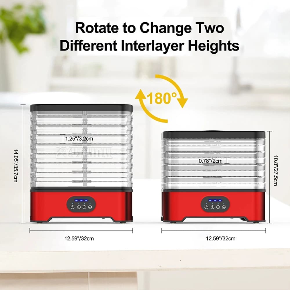 Fruit Vegetable Dryer Machine dried Intelligent Household Machine 8 Layers Food Dehydrator 16L