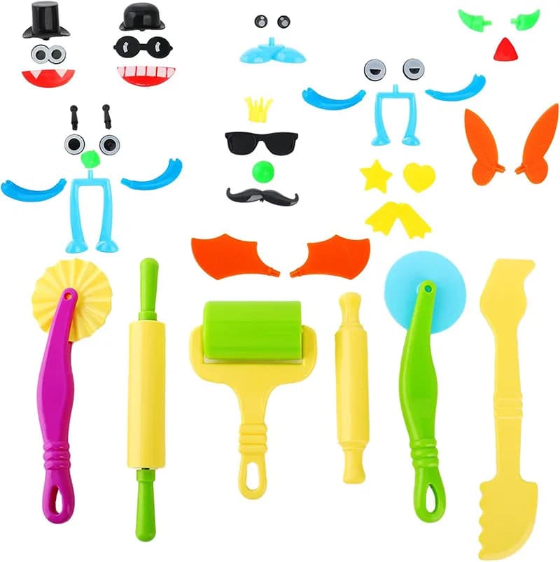Set di strumenti per pasta da gioco fai-da-te per bambini Set di frese in plastica Creative stampi per rulli accessori decorativi per pasta da gioco giocattoli per bambini per bambini regalo