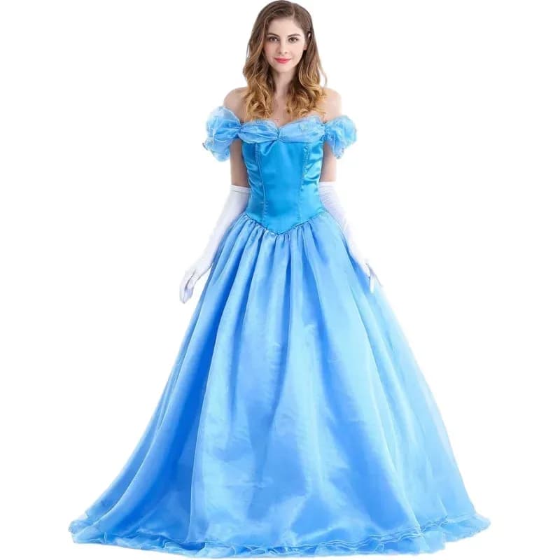 Abito da principessa delle nevi blu, costumi cosplay di carnevale, festa di compleanno in maschera, fiabe, abito da ballo in costume di Halloween Purim