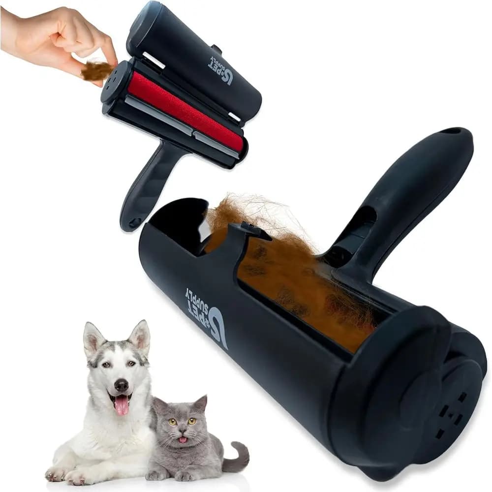 Rullo Riutilizzabile per Rimozione Peli di Animali Domestici - Pulitore per Mobili, Tappeti, Vestiti e Sedili Auto (Nero)